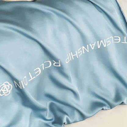 طقم سرير من القطن بلون واحد من DecorBites™، غطاء لحاف مطرز عالي الجودة، سرير فردي.