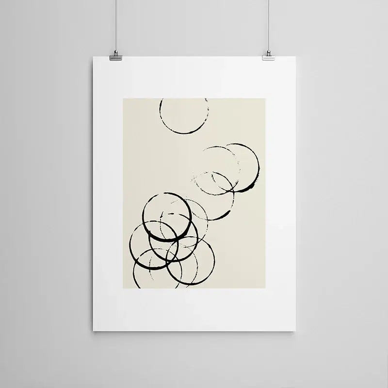DecorBites™ 6 Black & Beige Abstract Canvas Poster Prints