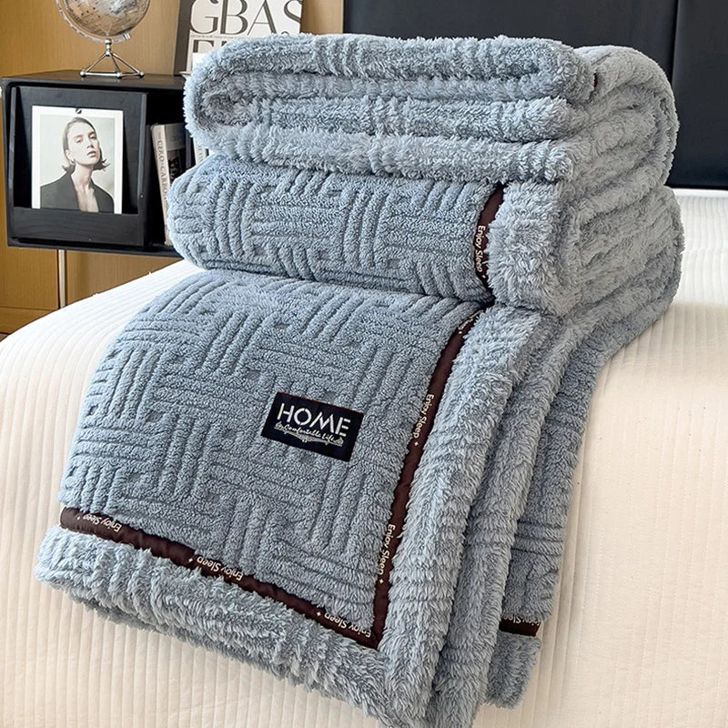 Manta de invierno de lujo de doble capa de forro polar coral DecorBites™