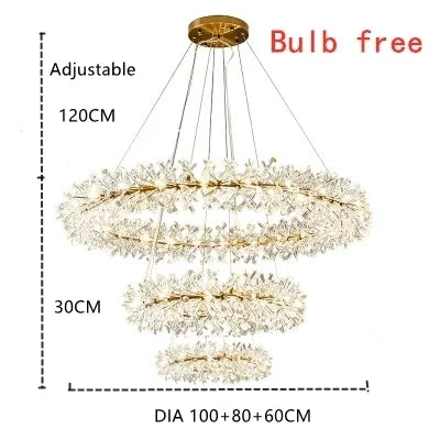 DecorBites™ Crystal Flower Chandelier: Luxury LED Ceiling Light for Home Decor, Living Room, Bedroom