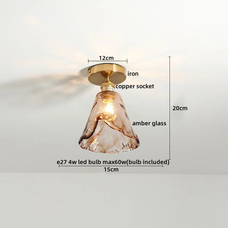 Green Glass Ceiling Lamp