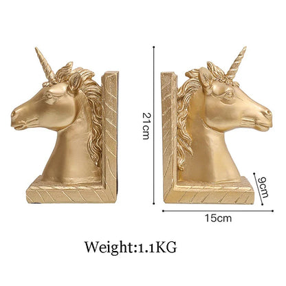 Estatua abstracta de resina dorada, hecha a mano, para decoración de sala de estar o escritorio de oficina - DecorBites™