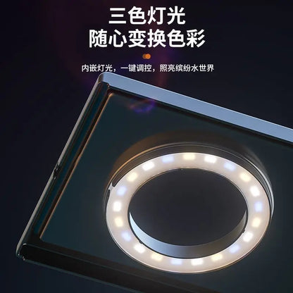 DecorBites™ Desktop Fish Tank: Filtered Oxygen Generator for Living Room Goldfish Aquarium