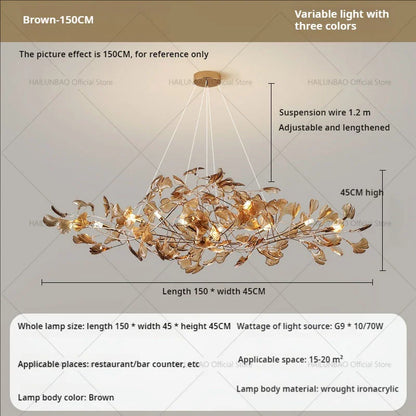 ثريا أوراق الجنكة من ديكوربايتس™: ديكور فني عصري فاخر للمنزل والمطعم والحانة