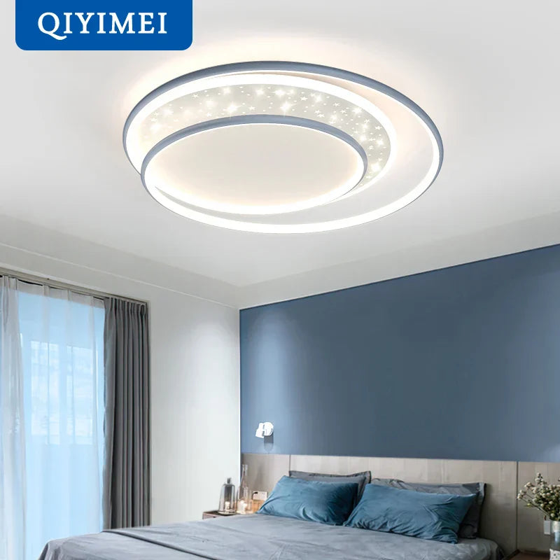 DecorBites™ Gold Gray LED Chandelier: Creativity Combo Round Star Lamps