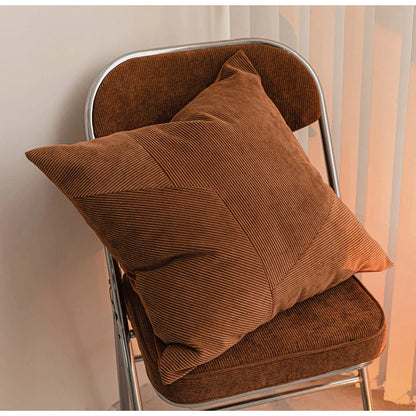 DecorBites™ Brown Corduroy Patchwork Cushion Cover 50x50cm Modern Luxury Pillow Case