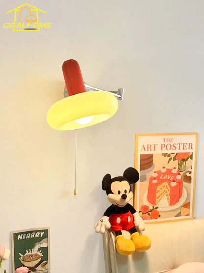 Lámpara de pared DecorBites™ Cream Wind LED E27 con brazo articulado y telescópica, ideal para escaleras, mesilla de noche o lectura.