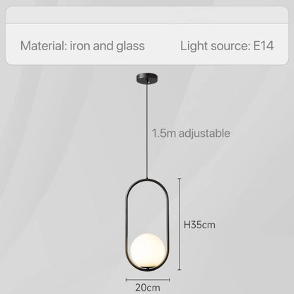 DecorBites™ Glass Pendant Lights: Modern Bedroom Bedside Chandeliers for Home Indoor Decor