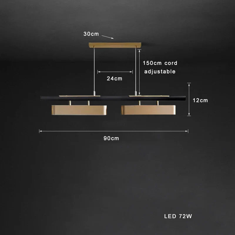 DecorBites™ Brushed Gold Stainless Steel Long Pendant Lamp for Dining Room & Bar Decor