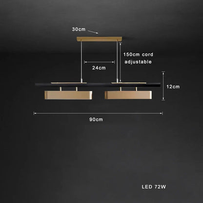 DecorBites™ Brushed Gold Stainless Steel Long Pendant Lamp for Dining Room & Bar Decor