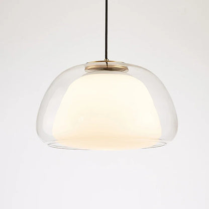 Nordic Double Glass Pendant Light in Amber, Gray, or Clear
