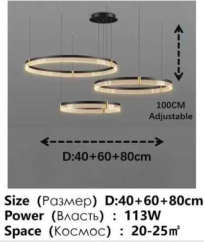 DecorBites™ Black Acrylic LED Pendant Light for Modern Home Decor