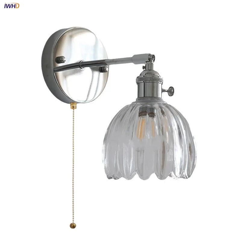 DecorBites™ Clear Glass Iron Wall Lamp - Dual Light Up Down Rotate for Home Décor