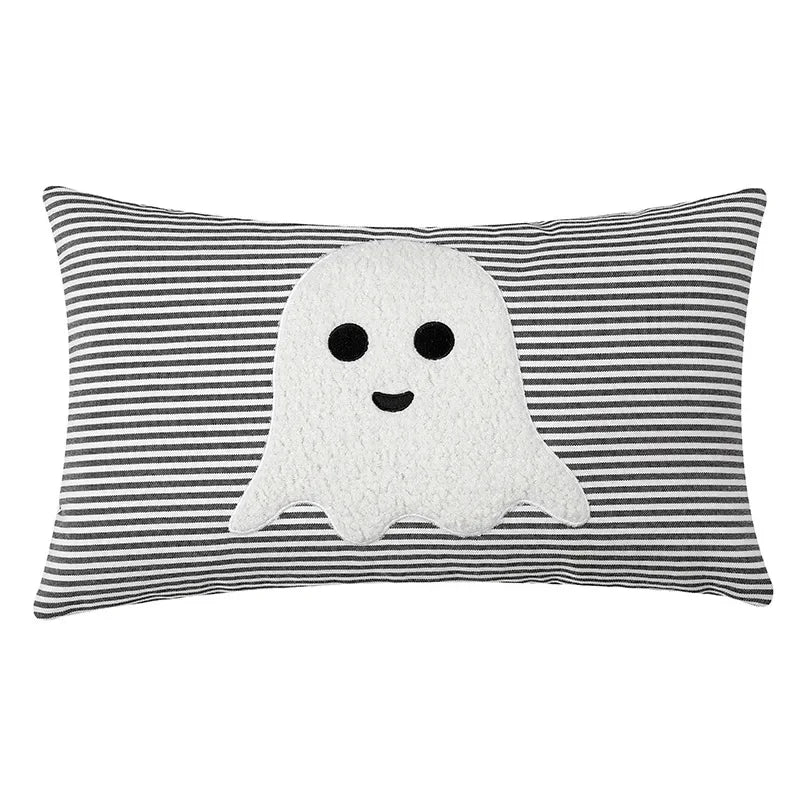 DecorBites™ Halloween Ghost Embroidery Pillow for Cozy Living Room Sofa Rest