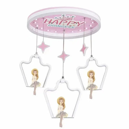 DecorBites™ Kids' Modern Crystal LED Chandelier Ceiling Lamp, Bedroom Lighting Fixture