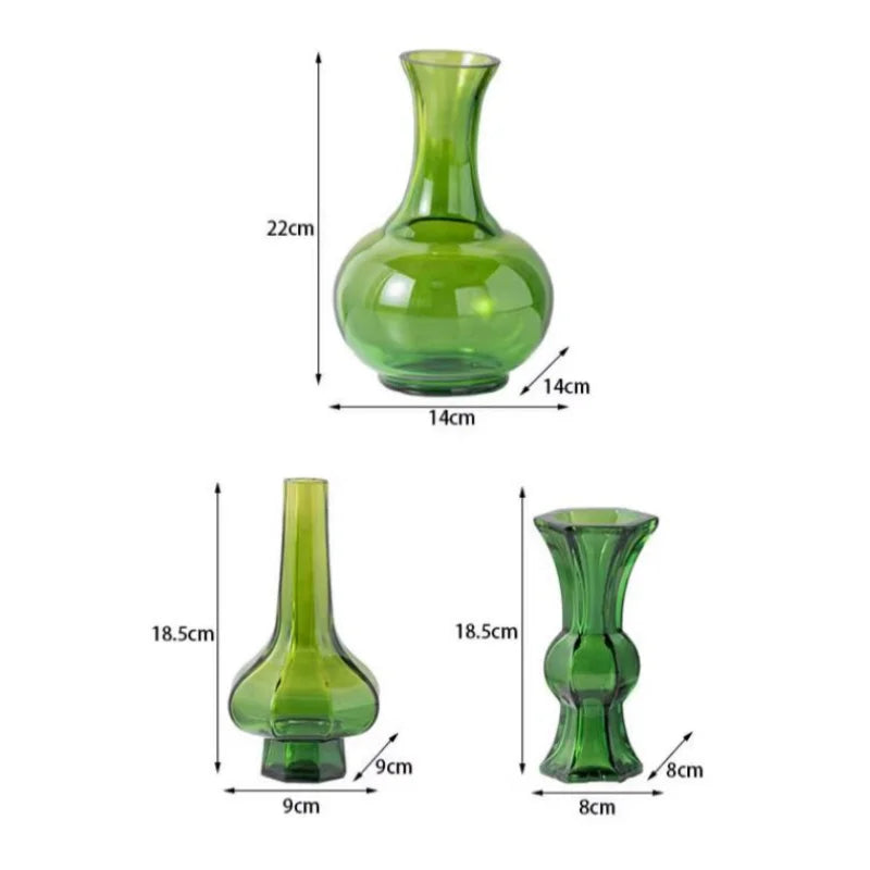 DecorBites™ Green Glass Geometry Vase Hydroponics Terrarium Home Decoration Accessory