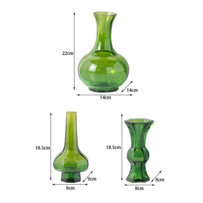DecorBites™ Green Glass Geometry Vase Hydroponics Terrarium Home Decoration Accessory