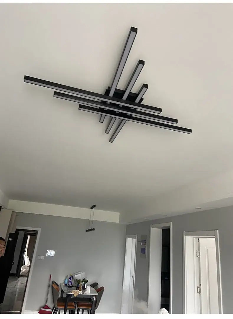 DecorBites™ Modern Black LED Chandelier Lights for Bedroom and Living Room