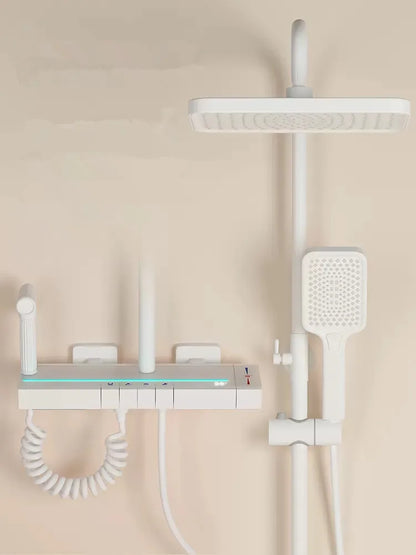 DecorBites™ Brass Shower Faucet Set with Intelligent Atmosphere Light and Pressurized System