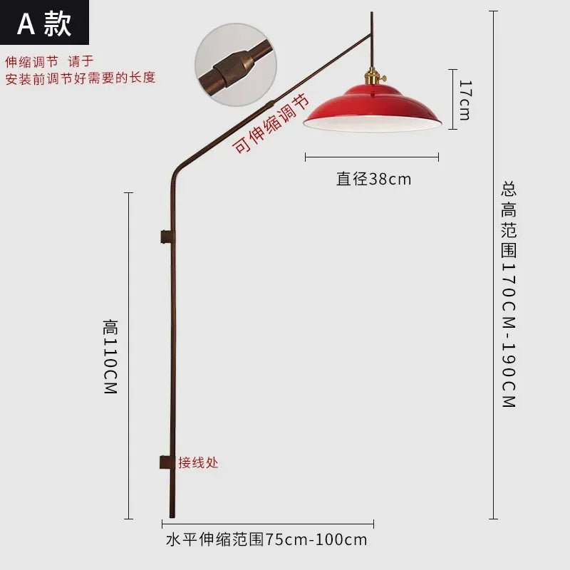 DecorBites™ Gold/Black Swing Arm Telescopic Wall Lamp LED E27 - Designer Hotel Restaurant Hall