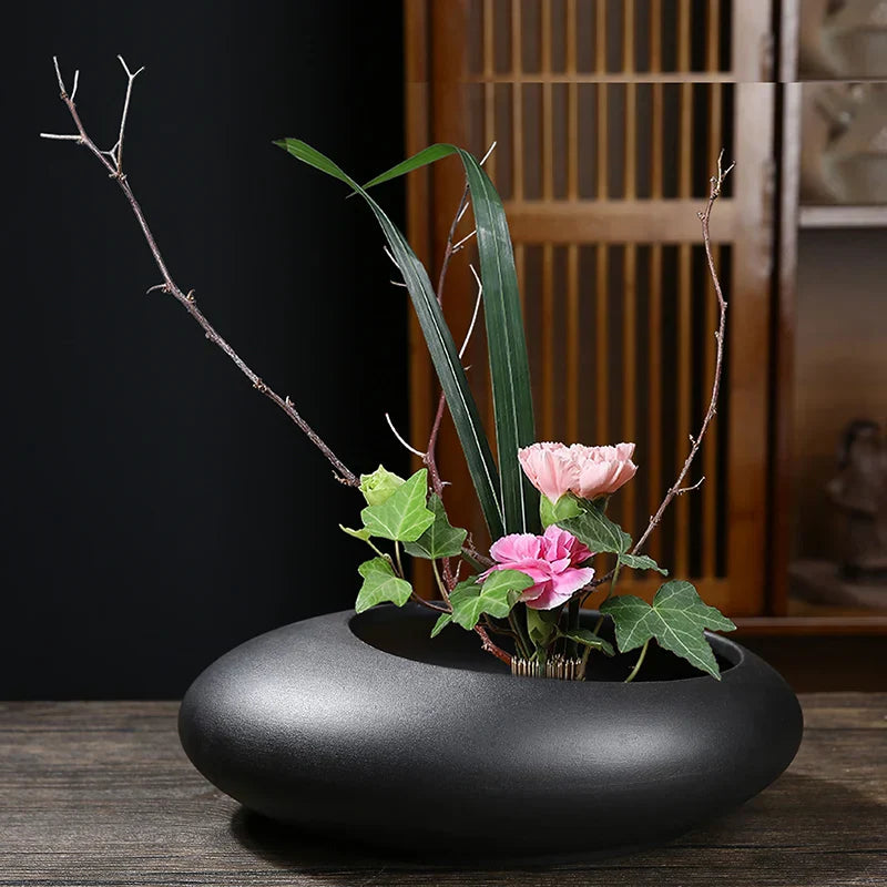 DecorBites™ Chinese Style Ceramic Flowerpot Vase Bonsai Floral Decor Jianshan Tool Home Arrangement