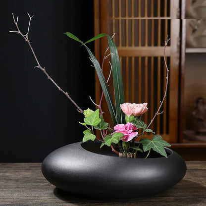 DecorBites™ Chinese Style Ceramic Flowerpot Vase Bonsai Floral Decor Jianshan Tool Home Arrangement