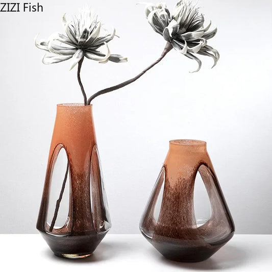 DecorBites™ Dual Color Glass Vase for Hydroponics & Floral Arrangement