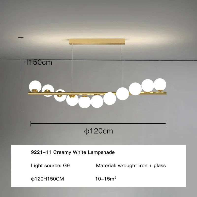 Lámpara de techo LED DecorBites™ con bola de cristal G9 para decoración de sala, comedor y cocina