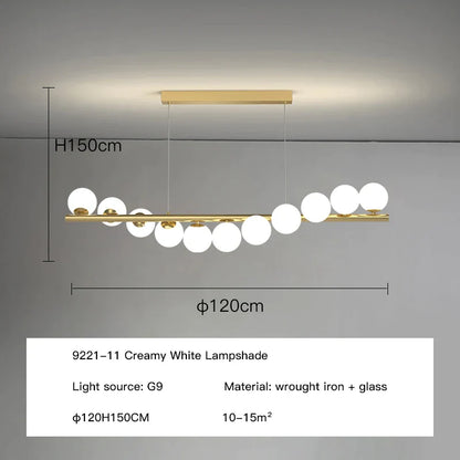 Lámpara de techo LED DecorBites™ con bola de cristal G9 para decoración de sala, comedor y cocina