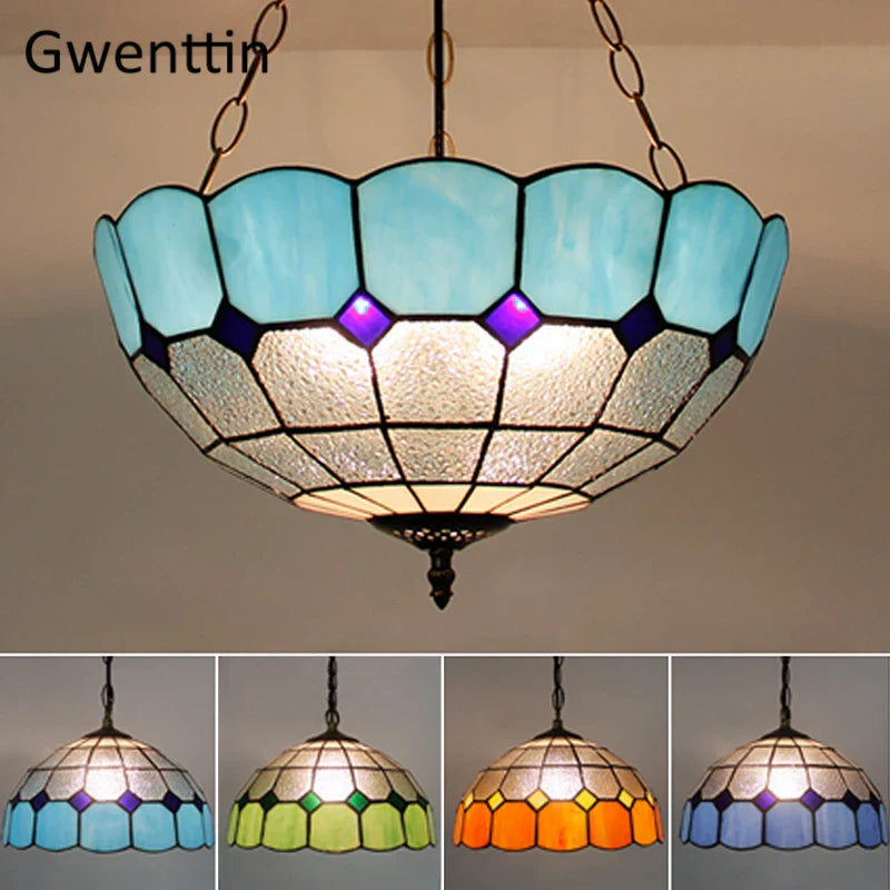 DecorBites™ Diamond Square Stained Glass Pendant Light for Home Decor and Lighting