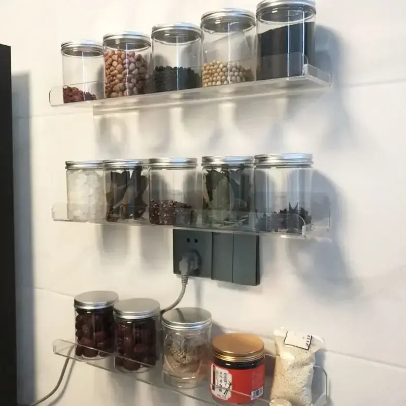 DecorBites™ Clear Acrylic Wall Shelf Organizer 20-50cm