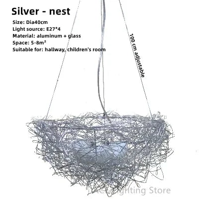 DecorBites™ Aluminum Wire Bird's Nest Pendant Lights for Bedroom Hallway and Restaurant