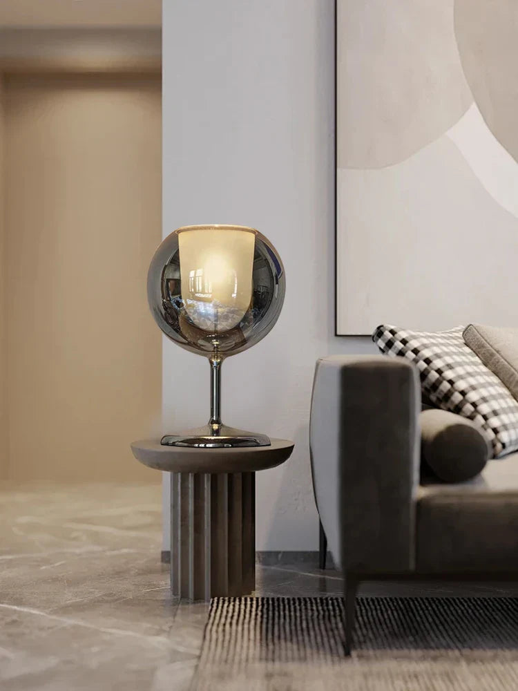 Lámpara de mesa decorativa de cristal cromado oro Decorbites™ para sala de estar de lujo, villa, tienda, café