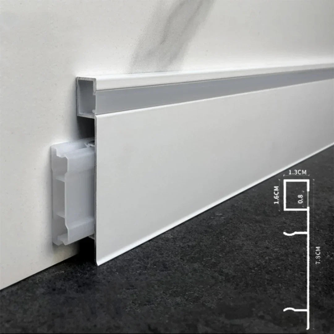 DecorBites™ LED Aluminium Profile Baseboard 1M/2M Linear Light Bar for Surface Mounted Skirting