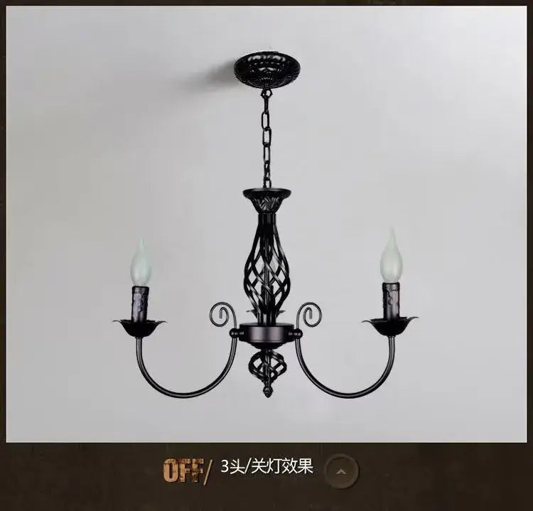 DecorBites™ Modern Black Iron Chandelier for Living Room