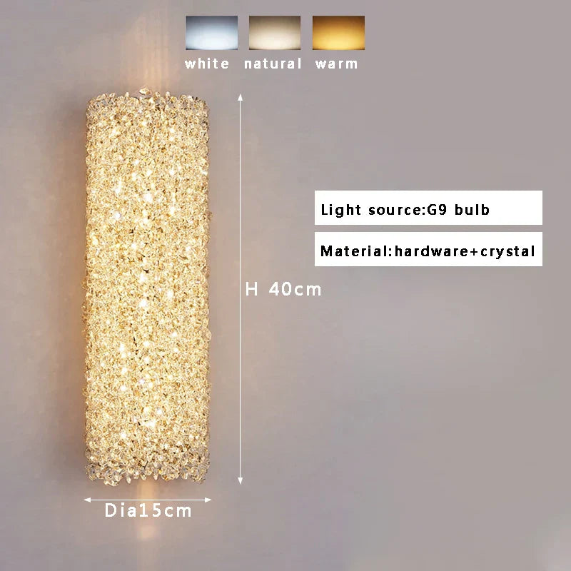 Lámpara de pared DecorBites™ con cuentas de cristal y luz LED para decoración del hogar y sala de estar
