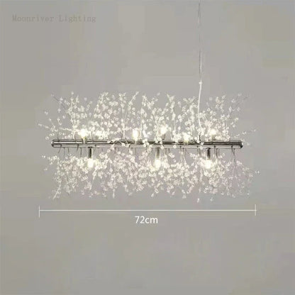 DecorBites™ Dandelion Crystal Chandelier: Modern Nordic Style LED Pendant Light for Living Room