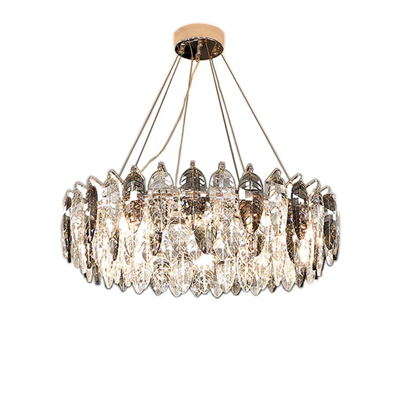 DecorBites™ Gold Silver Crystal LED Dimmable Pendant Light for Living Room