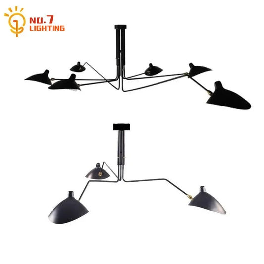 DecorBites™ Industrial Spider Serge Mouille Ceiling Lamp Black LED E27 Lighting