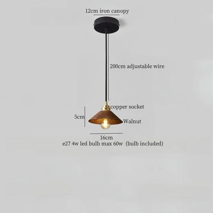 Decorbites™ Japanische LED-Hängeleuchte im Vintage-Stil aus Holz und Kupfer