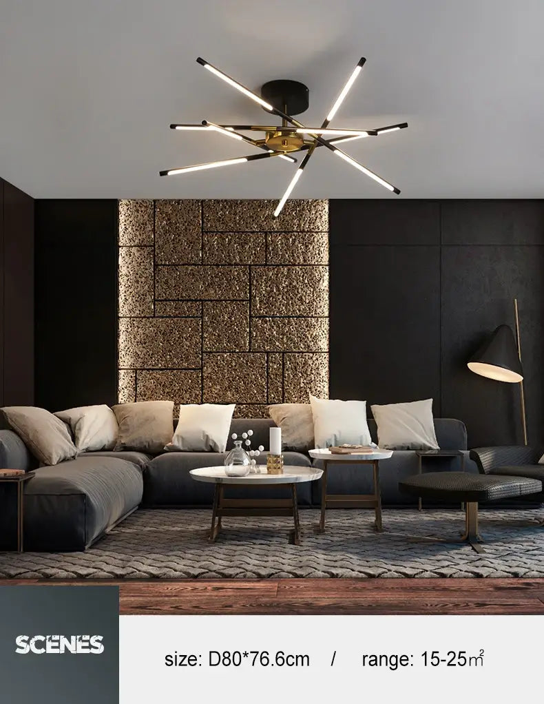 DecorBites™ Nordic Geometry LED Chandelier with Remote Control