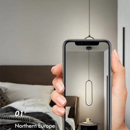 Nordic Black LED Pendant Light in Minimalist Aluminum