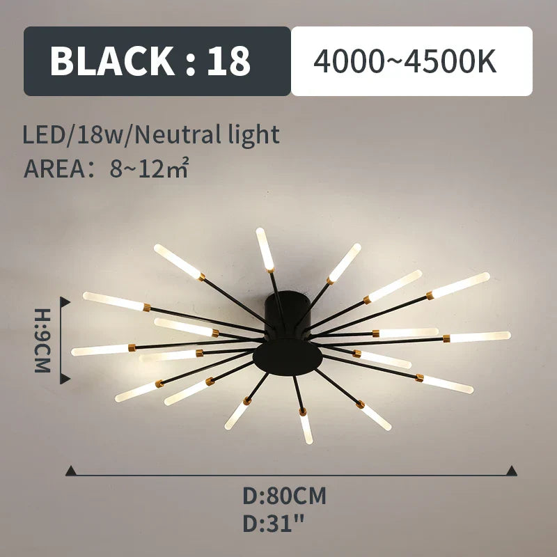 Lámparas Colgantes de Luces LED de Fuegos Artificiales™ Decorbites - Iluminación de Lámpara de Araña Moderna para Sala de Estar y Dormitorio