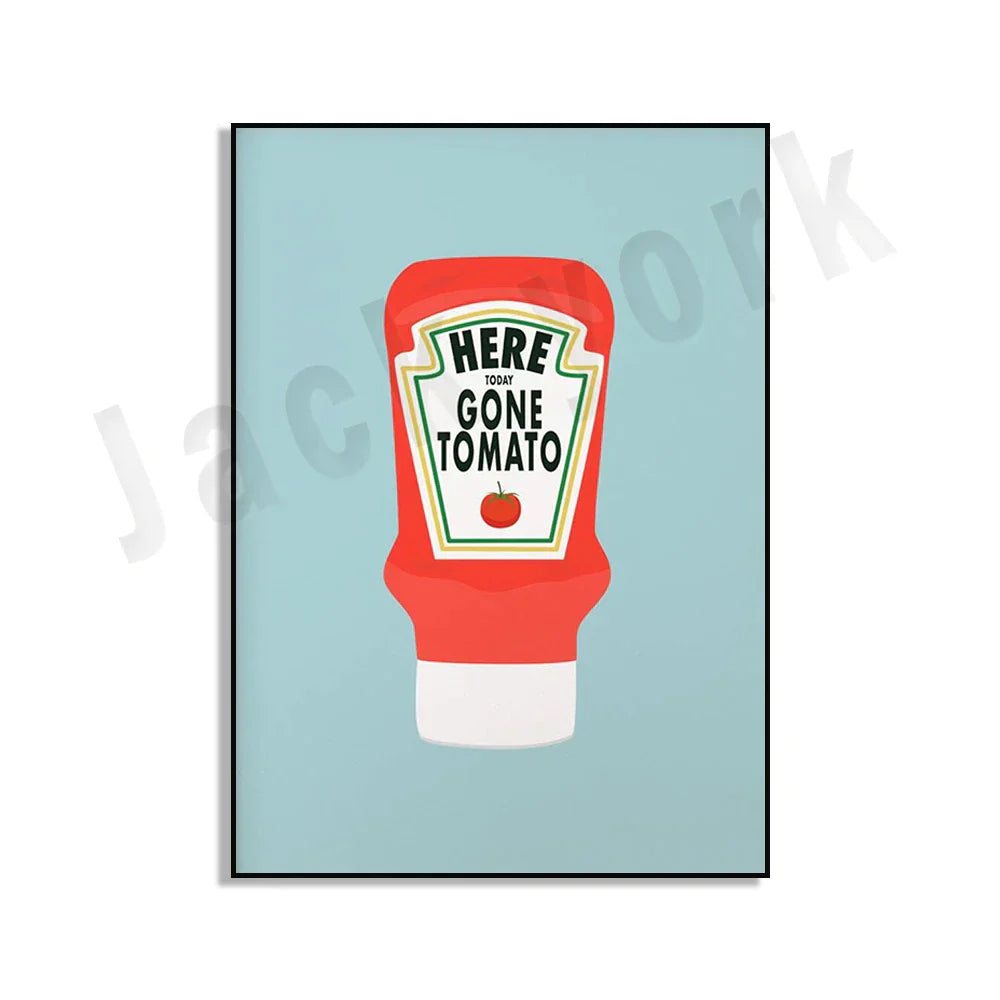 ملصق فني طعام من DecorBites™ Blue Cool Beans Pesto Pasta Soy Pun