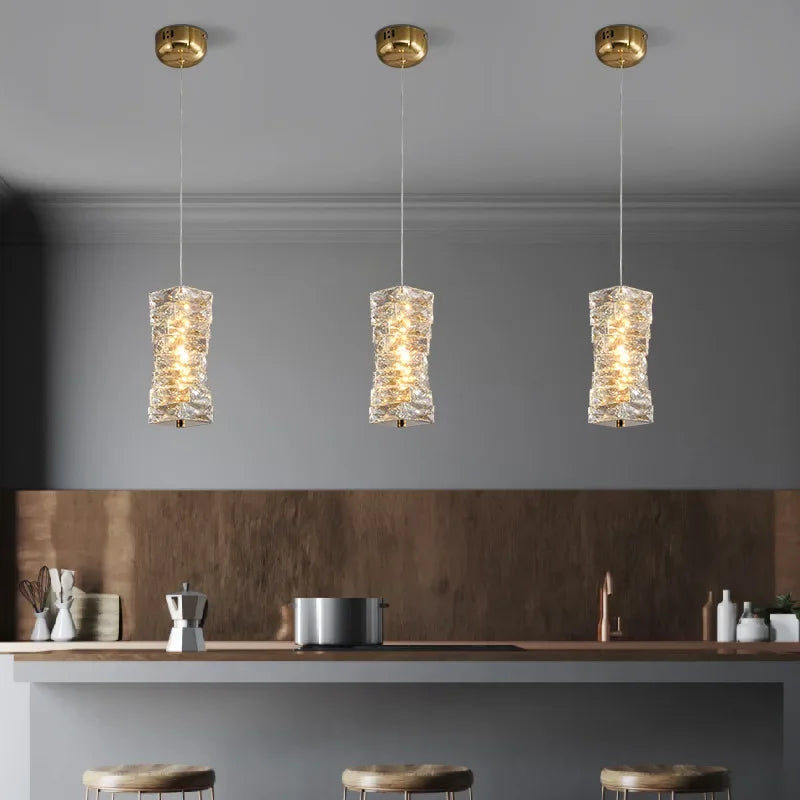 Lámpara de techo colgante LED de cristal DecorBites™ para isla de cocina, comedor y sala de estar
