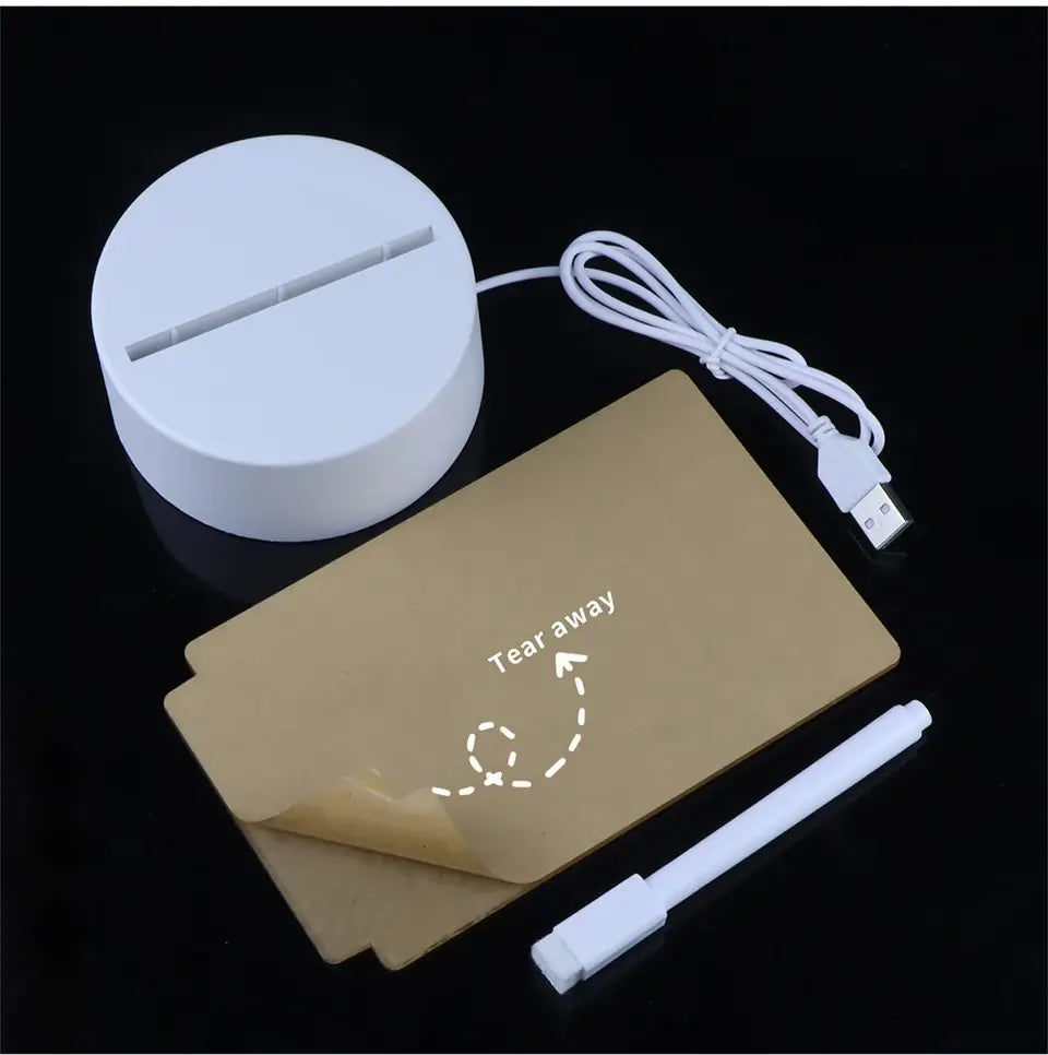 DecorBites™ Lamps for Desk Decoration USB DC5V Note/ Message Board With Pen Table Lamp Luminaria De Mesa Indoor Bedside