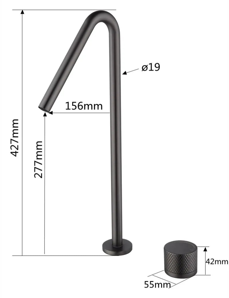 DecorBites™ Brushed Black Basin Faucet with Rotating Two-Hole Sink Tap - Widespread Bathroom Tap