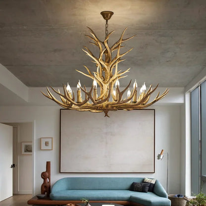 DecorBites™ Antler LED Chandeliers: Creative Retro Resin Pendant Lamps for Home & Hospitality Lighting