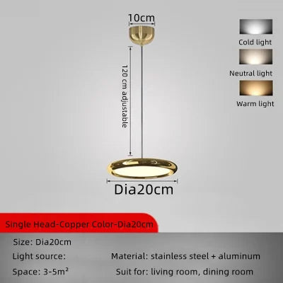 DecorBites™ Circular Dining Pendant Chandelier LED Light for Kitchen, Living Room & Bedroom