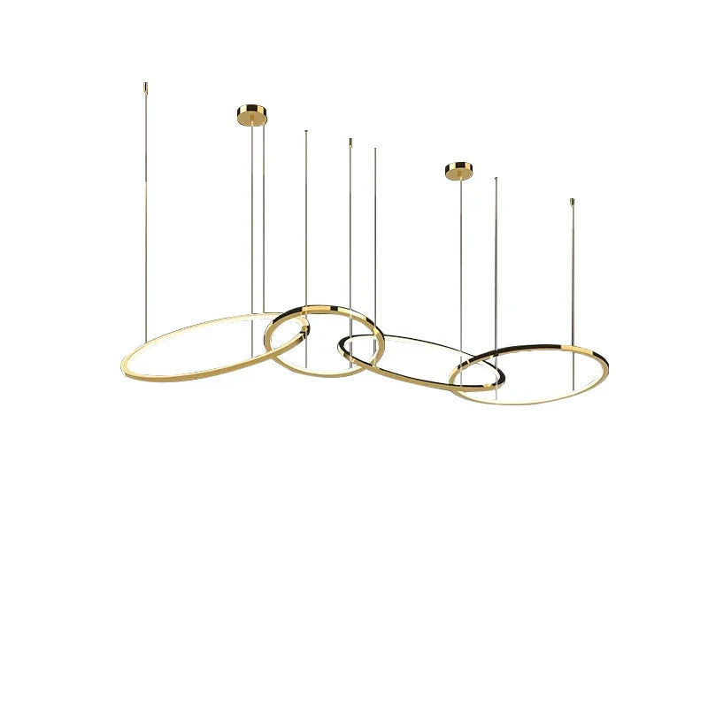 Lámpara colgante DecorBites™ de silicona y acero inoxidable dorado - Moderna lámpara LED redonda